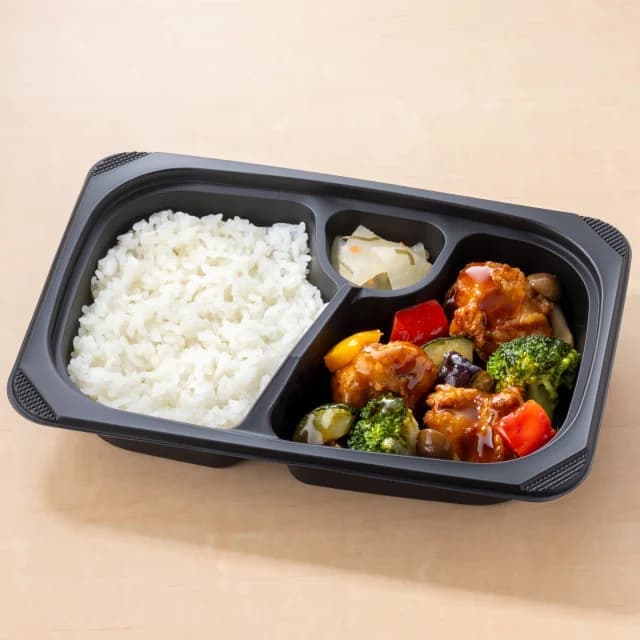 彩り野菜の黒酢から揚げ弁当